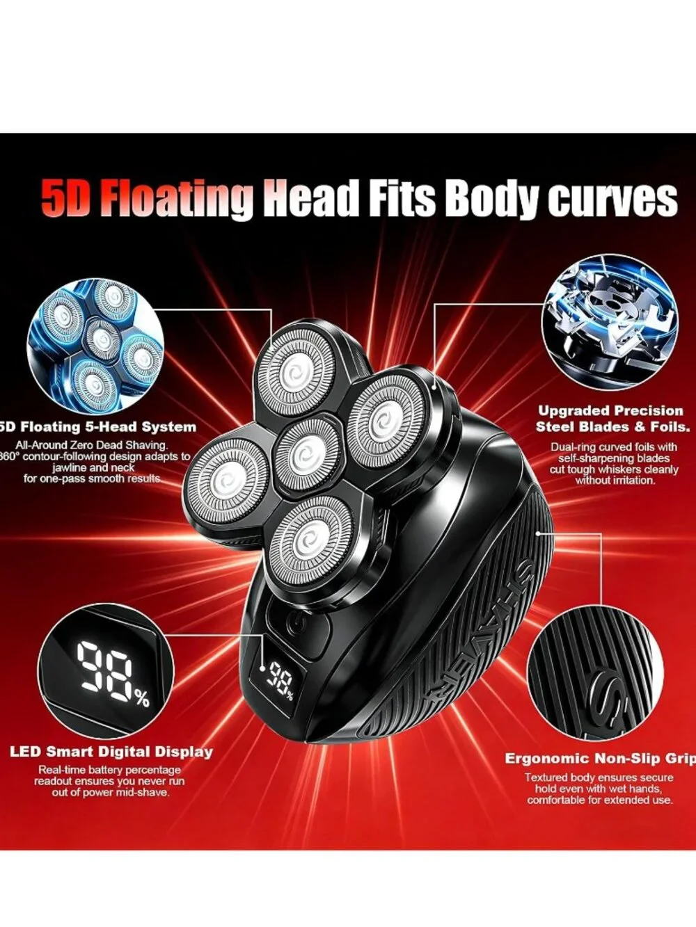 Shaver with Long Handle Full Body Hair Trimmer